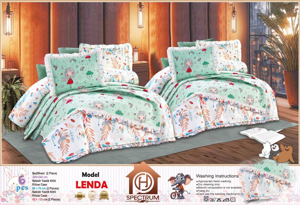 طقم كوفرتة كابتونية سرير اطفال فيبر قطن عالى الجودة باركال جوبير 6 قطع 2كوفرتة 190*240 وجهين مع 2 كيس خدادية كابتونية وجهين و2 كيس مخدة