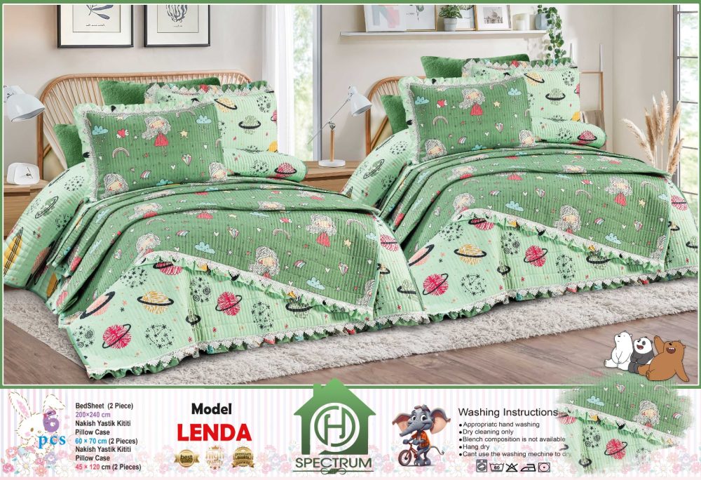 طقم كوفرتة كابتونية سرير اطفال فيبر قطن عالى الجودة باركال جوبير 6 قطع 2كوفرتة 190*240 وجهين مع 2 كيس خدادية كابتونية وجهين و2 كيس مخدة