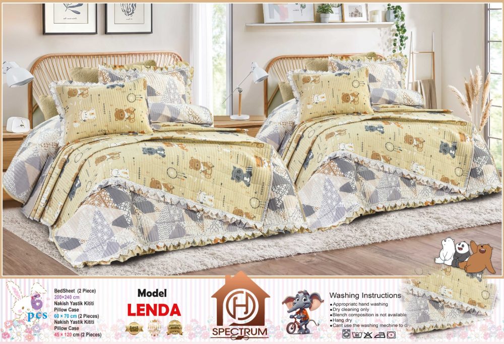 طقم كوفرتة كابتونية سرير اطفال فيبر قطن عالى الجودة باركال جوبير 6 قطع 2كوفرتة 190*240 وجهين مع 2 كيس خدادية كابتونية وجهين و2 كيس مخدة